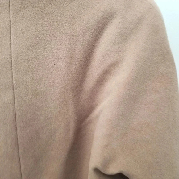 Vintage Aquascutum Wool Tan Pea Coat  Oversized - Picture 7 of 15